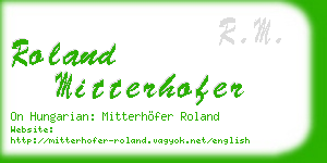 roland mitterhofer business card